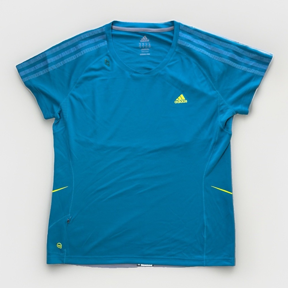 adidas Women's XL Blue Teal Performance Running Athletic Workout Shirt